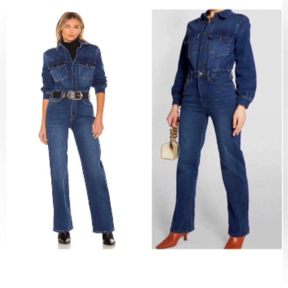Frame, Le Jane Stretch Denim Jeans Jumpsuit, Size:S